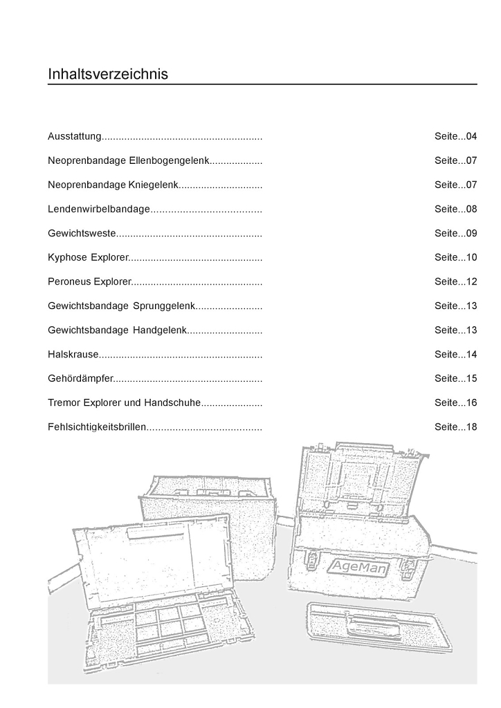 Herstellen einer Gebrauchsanweisung für den "AgeMan"